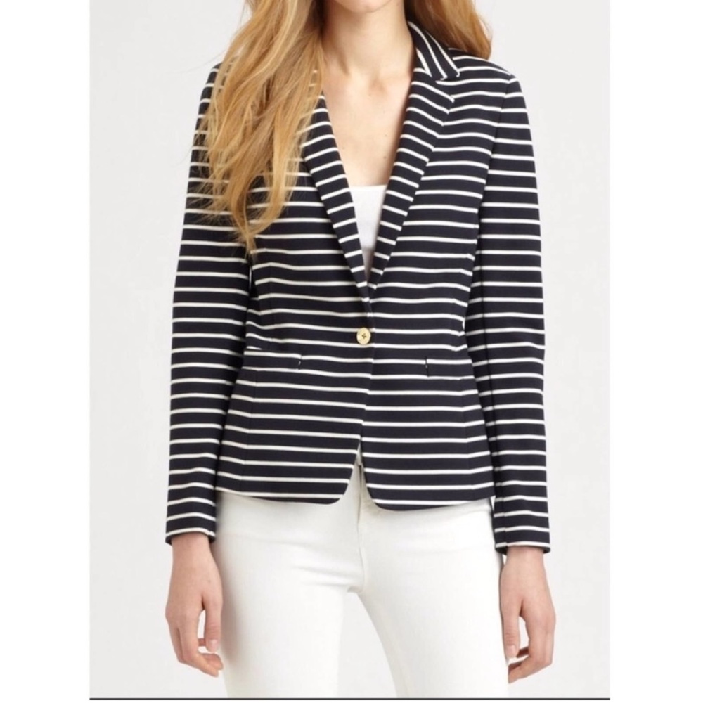 Michael Kors Navy Blue /White Stripped Blazer size 10